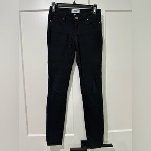 Paige black low rise skinny jeans